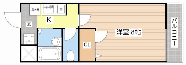 プロスパ(1K/2階)の間取り写真