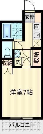 KAKUビル(1K/4階)の間取り写真
