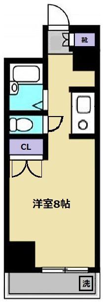 アビタシオン九条(1K/2階)の間取り写真