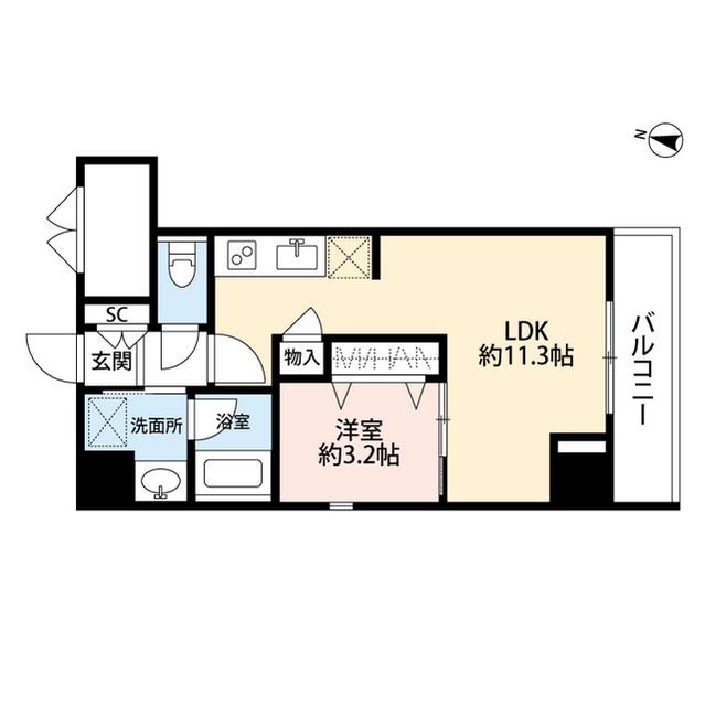 パークソレイユ弐番館(1LDK/2階)の間取り写真