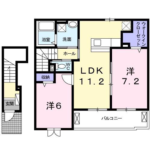 フルト モーアB(2LDK/2階)の間取り写真