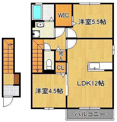 ベルタひびきの(2LDK/2階)の間取り写真