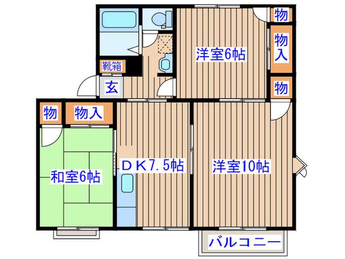 コーポ蜂屋敷A(3DK/2階)の間取り写真