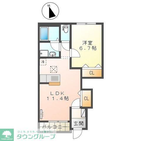 MAISON DE ARNAGE(1LDK/1階)の間取り写真