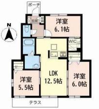 シャーメゾン YOU(3LDK/1階)の間取り写真