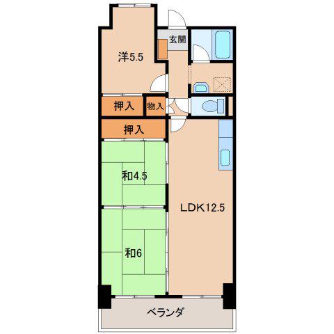 プレミール市駅(3LDK/2階)の間取り写真