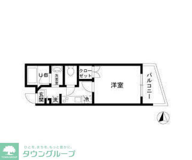 フェリーチェヒライワ(1K/3階)の間取り写真