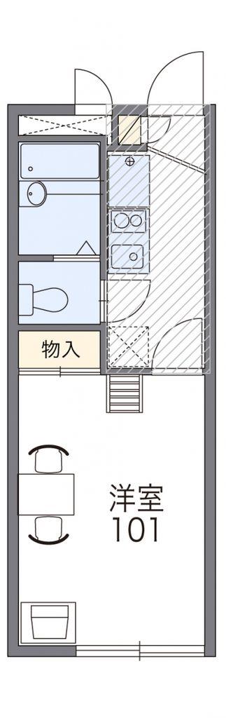 レオパレス笠間(1K/3階)の間取り写真