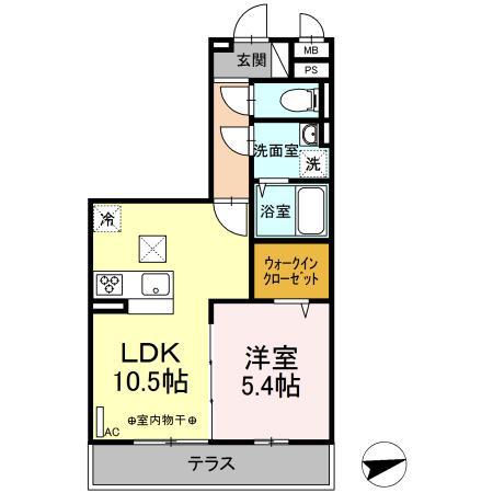 レジデンス鎌倉(1LDK/1階)の間取り写真