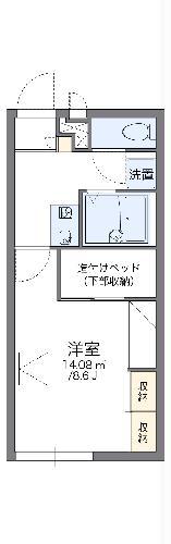 レオパレスウエスト米田(1K/1階)の間取り写真