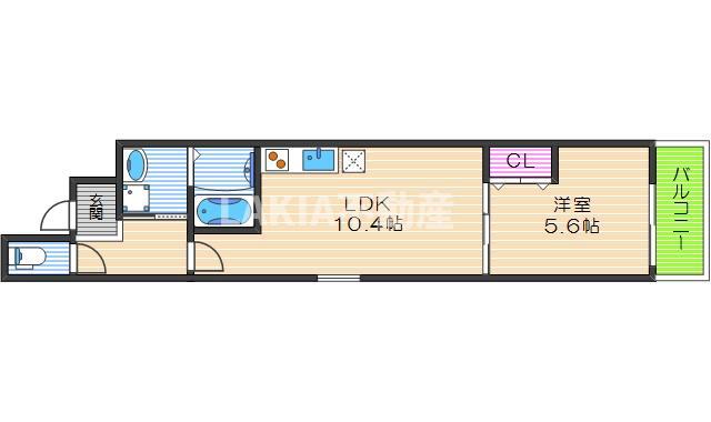 フジパレス西今川イースト(1LDK/2階)の間取り写真