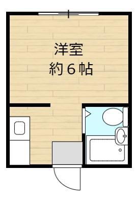 学園ハイツB(ワンルーム/2階)の間取り写真