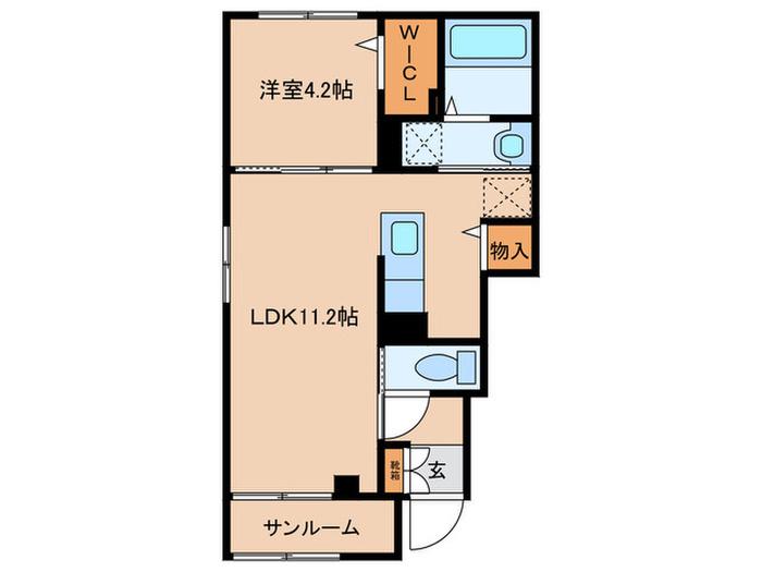 メゾン ボーテ(1LDK/1階)の間取り写真