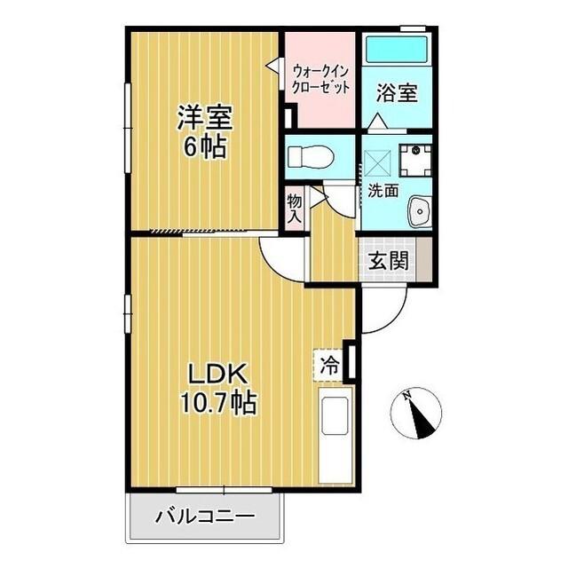 CENTRAIR(1LDK/2階)の間取り写真