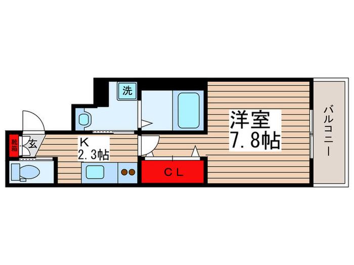アルソス南行徳(1K/1階)の間取り写真