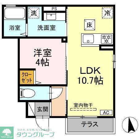 コンパセタ(1LDK/1階)の間取り写真