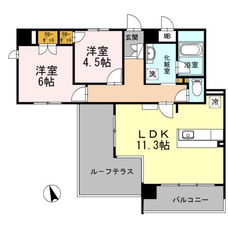 SPITZE SPITZE(2LDK/7階)の間取り写真