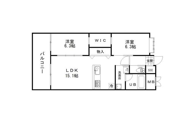 アントレ平尾参道(2LDK/4階)の間取り写真