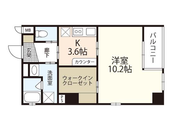 ライサ小町(1K/6階)の間取り写真