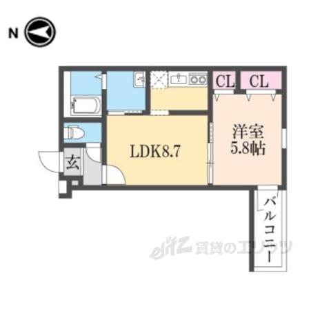 フジパレス河内花園2番館(1LDK/3階)の間取り写真