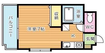 GRACE下富野(ワンルーム/1階)の間取り写真