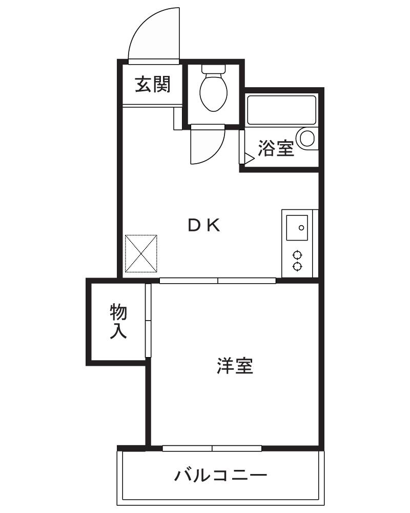 グローバル秋田屋(1DK/2階)の間取り写真