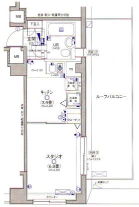 日神デュオステージ笹塚西館(1K/2階)の間取り写真