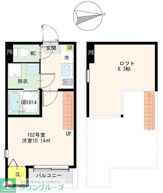 仙台市地下鉄南北線 河原町駅(宮城) 徒歩9分 2階建 新築(1K/1階)の間取り写真