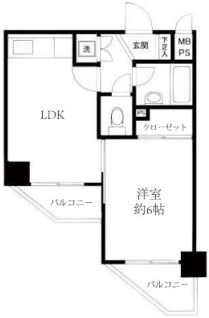 モナークマンション方南町(1DK/8階)の間取り写真