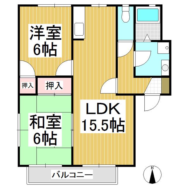 フローラ大塚(2LDK/2階)の間取り写真