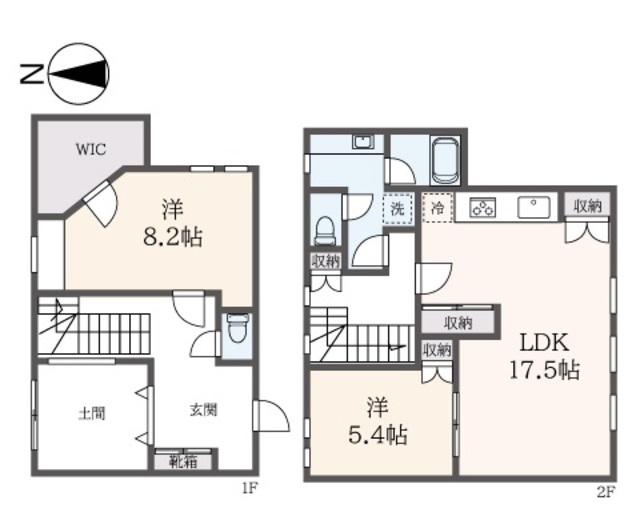 凛樹 LA COLLINE(2LDK/1階)の間取り写真