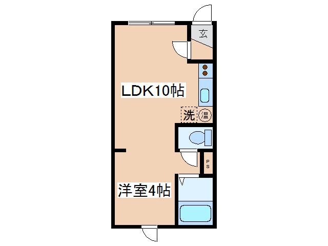 パークサイド貴(1LDK/1階)の間取り写真