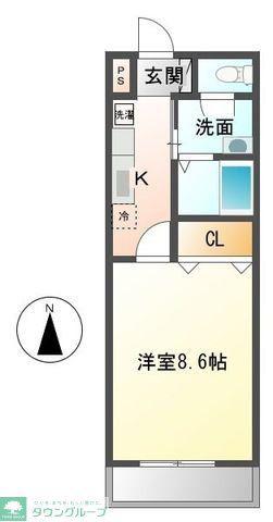 パルジェ紘(1K/2階)の間取り写真