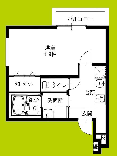 フジパレス西宮今津III番館(1K/2階)の間取り写真
