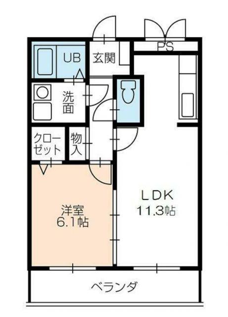 桜ケ丘LUCKHILL(1LDK/1階)の間取り写真