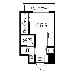 コーラルポワント難波ウエスト(ワンルーム/9階)の間取り写真