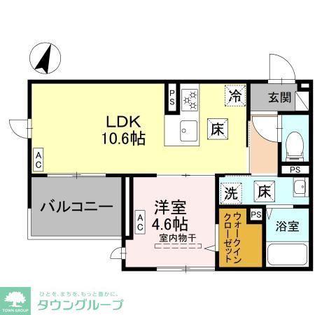さいたま市緑区浦和美園PJ(1LDK/1階)の間取り写真