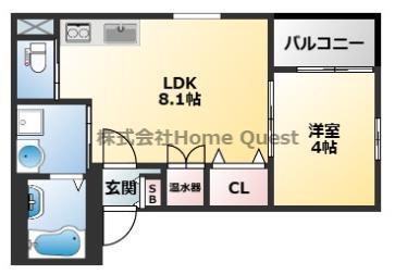 バズ北巽(1LDK/1階)の間取り写真