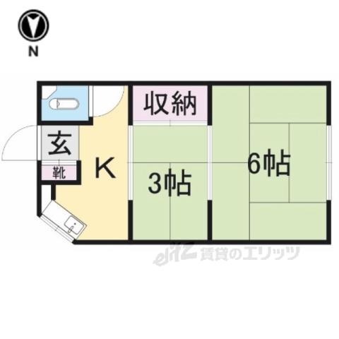 アパート児島(2DK/2階)の間取り写真