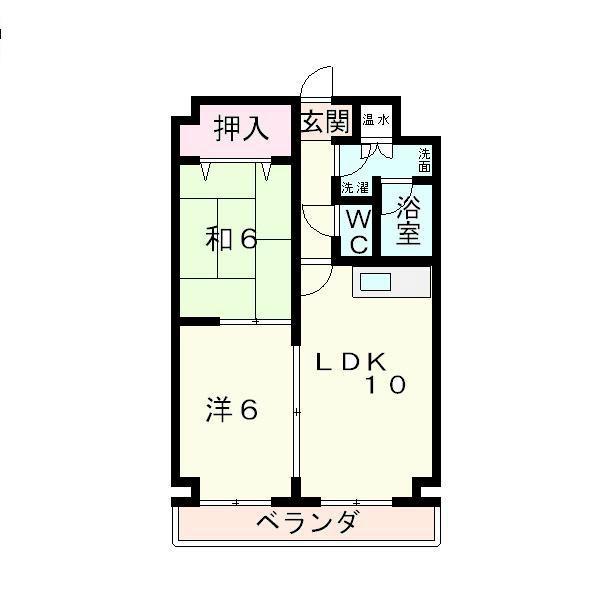 オオケイビル(2DK/2階)の間取り写真