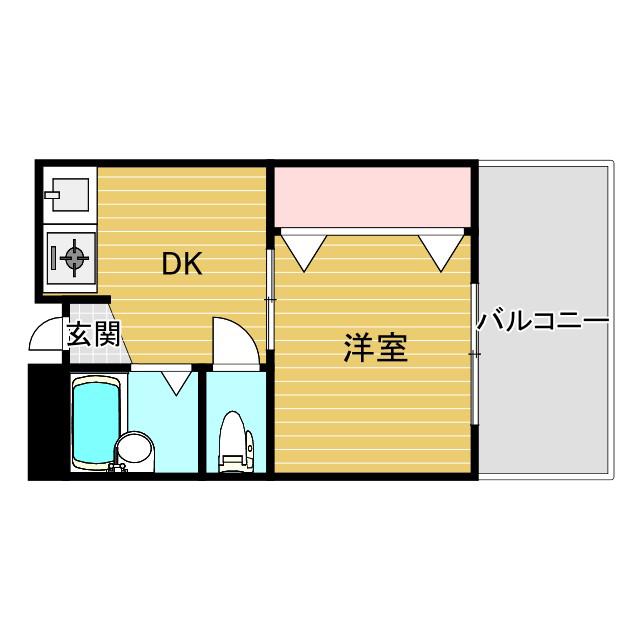 エタニ第二ビル(1DK/7階)の間取り写真