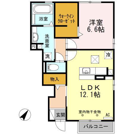 オーレ日吉II(1LDK/1階)の間取り写真