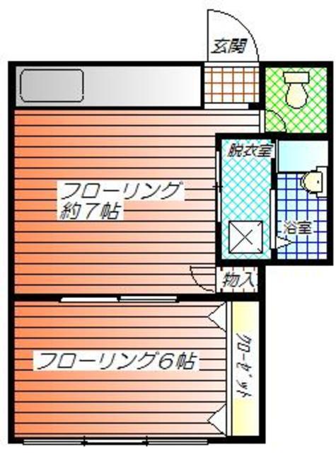 城南A・P(1DK/4階)の間取り写真