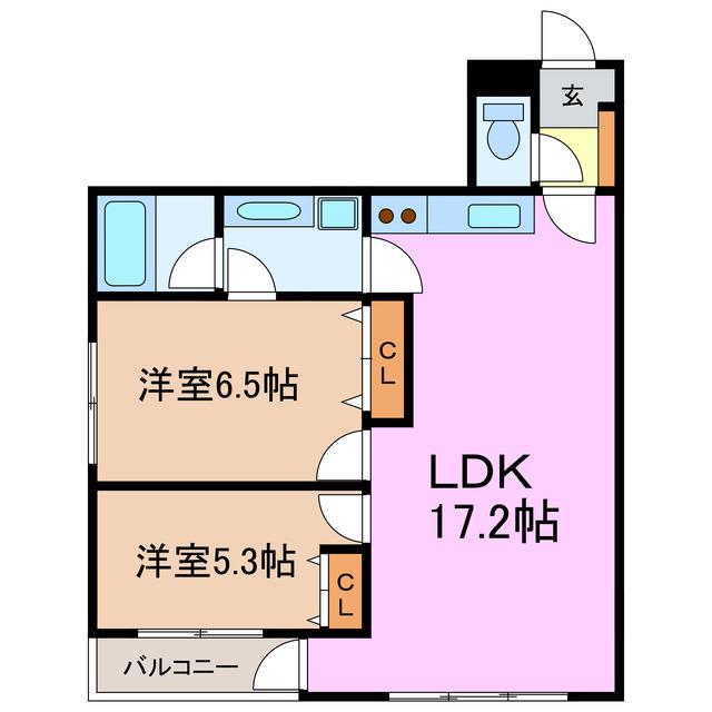 FIORE(2LDK/3階)の間取り写真