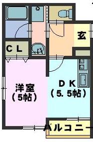 イースト WOOD PALACE(1DK/1階)の間取り写真