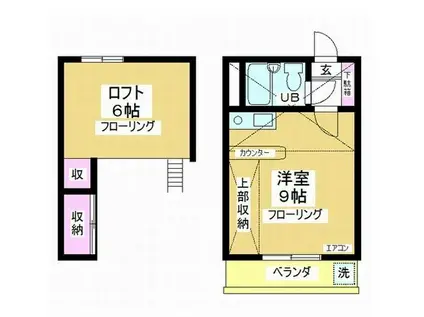 B・S HOUSE(ワンルーム/1階)の間取り写真