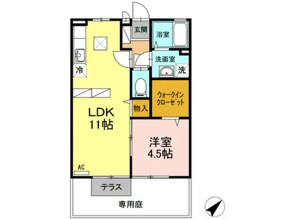 エスペランサ(1LDK/2階)の間取り写真