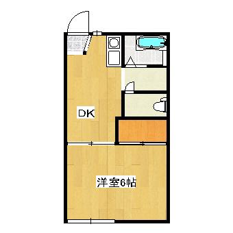 中野ハイツA206(1DK/2階)の間取り写真