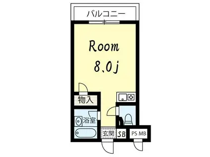 コルディアーレ警固(ワンルーム/1階)の間取り写真