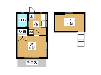 野々山コーポ(1K/1階)の間取り写真